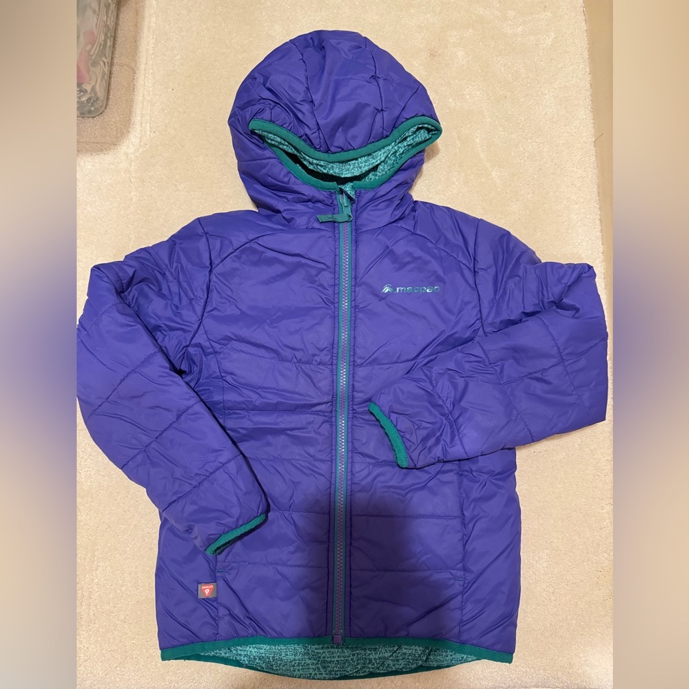 Macpac kids insulated jacket lightweight double sided, size XS(6)